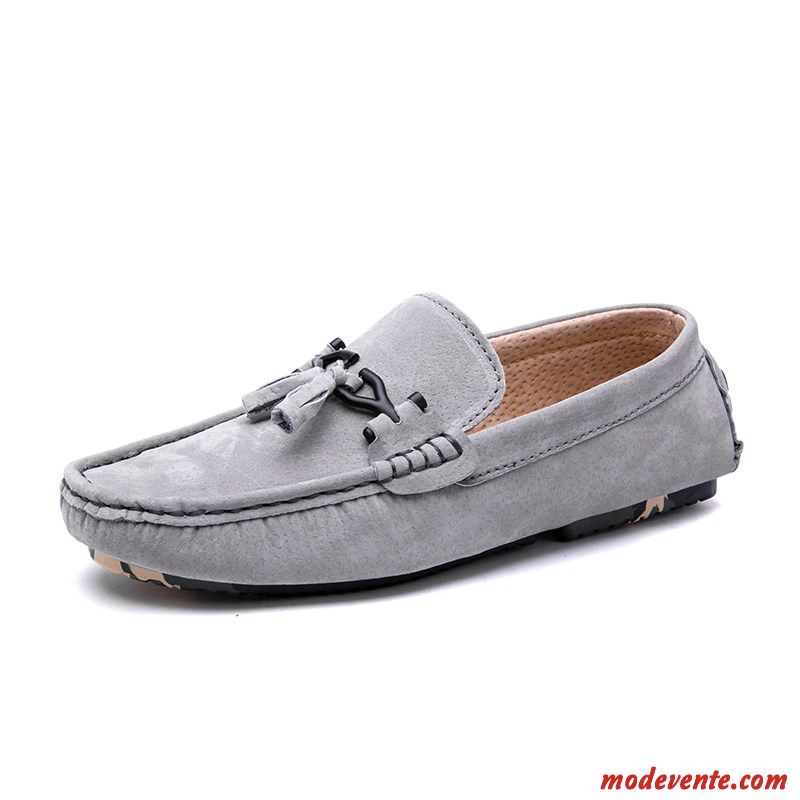 Mocassins Homme Chaussures En Cuir Net Tendance Été Décontractée Tous Les Assortis Bleu Marin