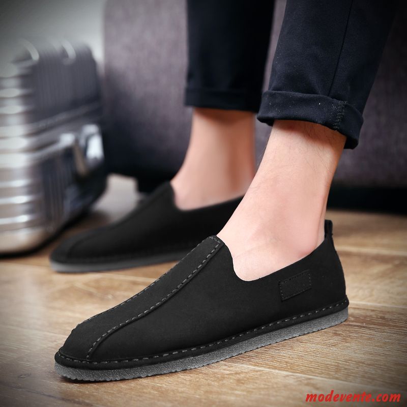 Mocassins Homme Chaussures En Cuir Tous Les Assortis Tendance Décontractée Angleterre Printemps Rouge