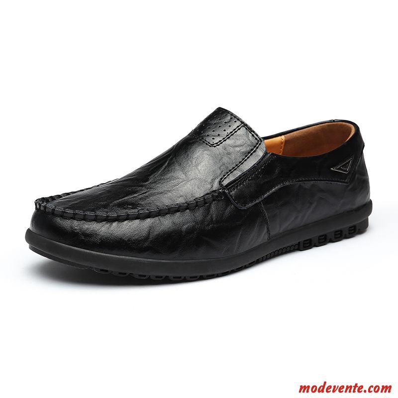 Mocassins Homme Costume Formel Décontractée Entreprise Angleterre Chaussures En Cuir Été Noir