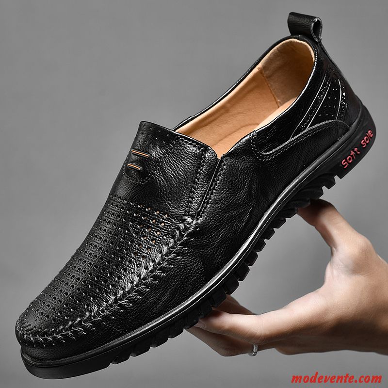 Mocassins Homme Costume Formel Décontractée Entreprise Angleterre Chaussures En Cuir Été Noir