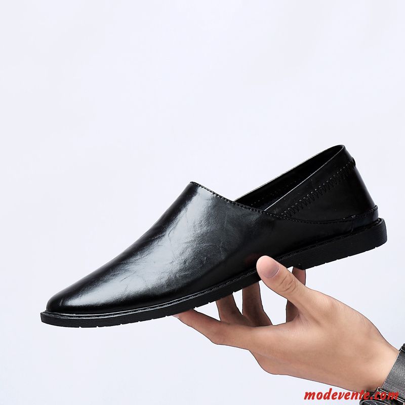 Mocassins Homme Cuir Véritable Angleterre Chaussures De Conduite Tendance En Cuir Chaussures En Cuir Bleu