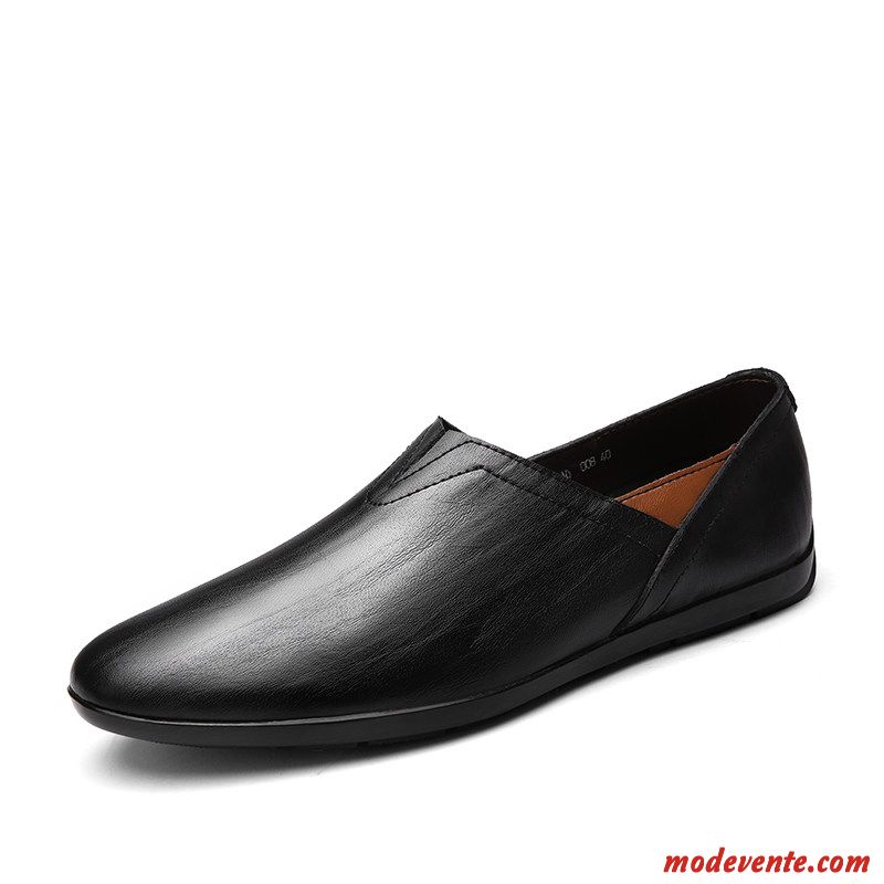 Mocassins Homme Cuir Véritable En Cuir Tous Les Assortis Semelle Doux Tendance L'automne Jaune Marron