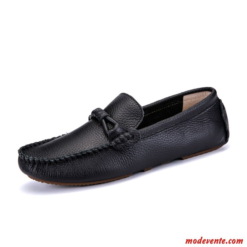 Mocassins Homme Cuir Véritable Flâneurs Slip-on Conduire Angleterre Semelle Doux Marron Clair