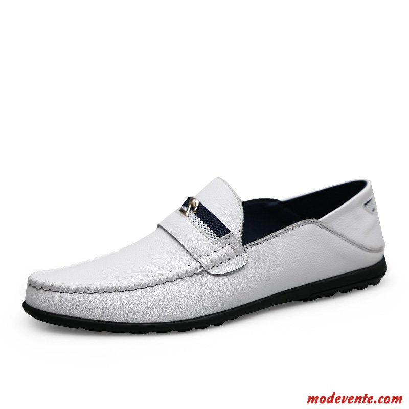 Mocassins Homme Cuir Véritable Flâneurs Tendance Décontractée Semelle Doux Printemps Noir