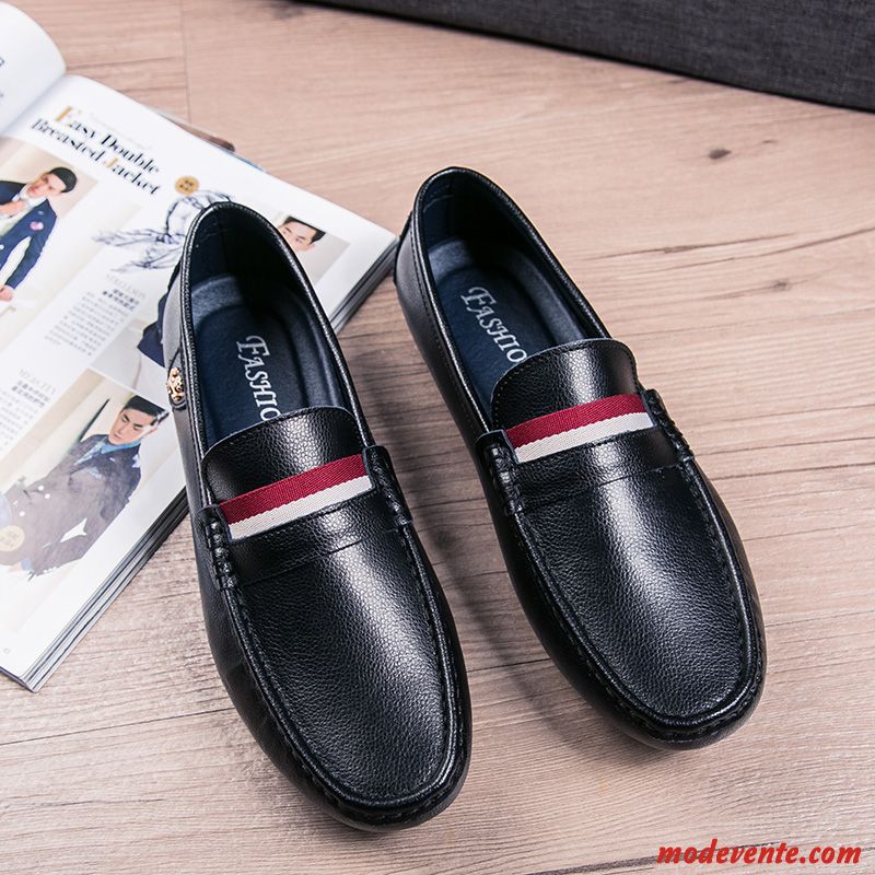 Mocassins Homme Cuir Véritable Printemps Tous Les Assortis En Cuir Jeunesse Chaussures En Cuir Blanc