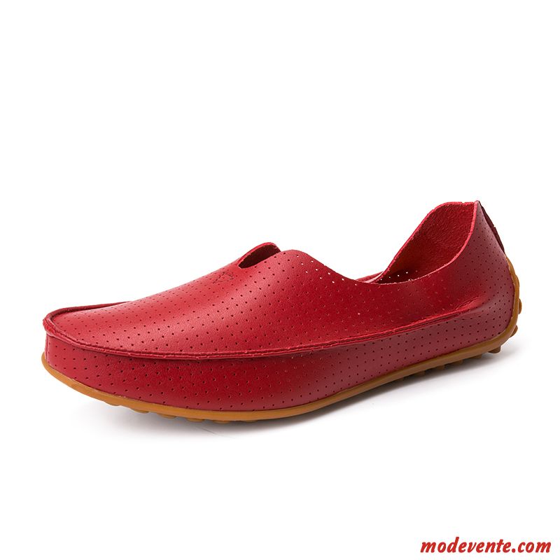 Mocassins Homme Décontractée Tendance Été Tous Les Assortis Blanc Rouge