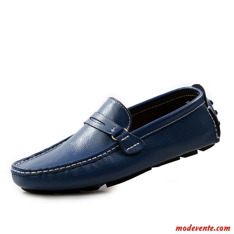 Mocassins Homme Flâneurs Chaussures De Conduite Tendance Chaussures En Cuir Printemps Décontractée Noir