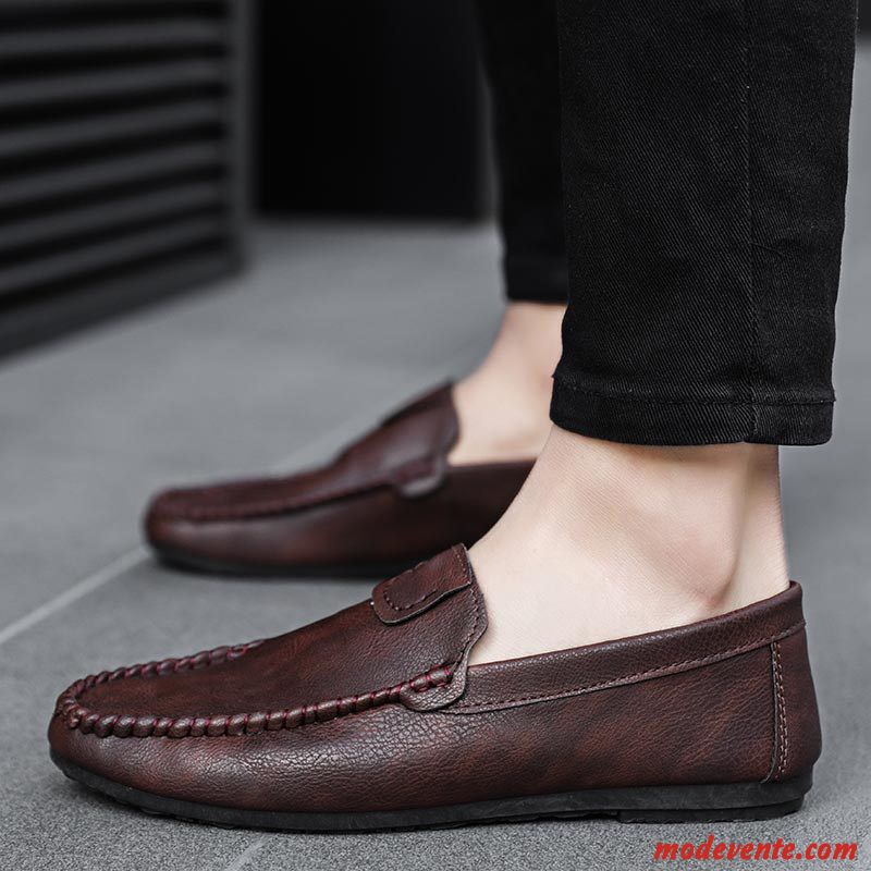 Mocassins Homme L'automne Angleterre Tendance Tous Les Assortis Décontractée Personnalité Rouge