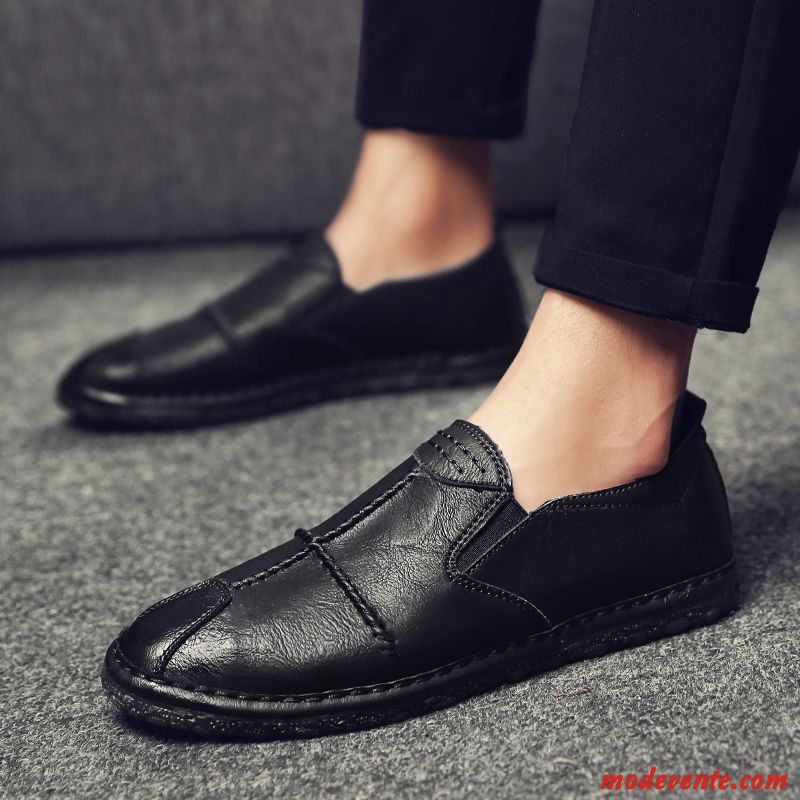 Mocassins Homme Personnalité Été Décontractée Chaussures En Cuir Entreprise Tendance Rouge