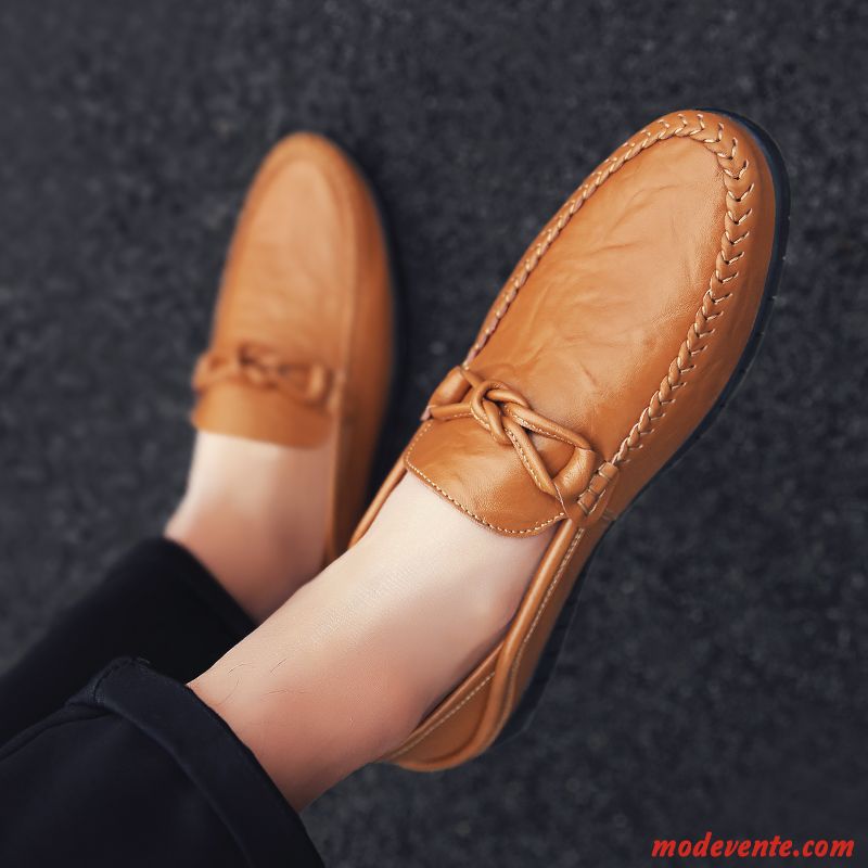 Mocassins Homme Tendance Mode Toutes Les Saisons Cuir Véritable Chaussures En Cuir Tous Les Assortis Marron