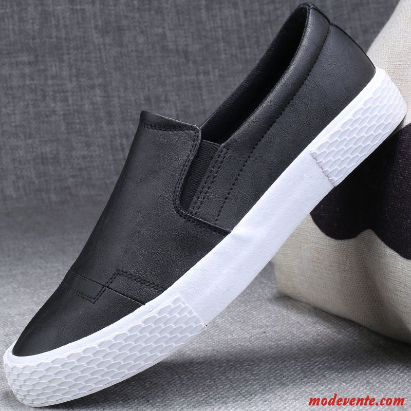 Mocassins Homme Tendance Printemps Décontractée Slip-on Chaussures En Cuir Flâneurs Noir