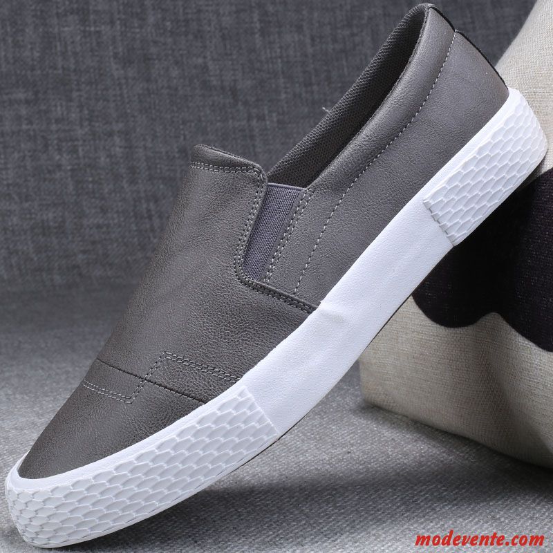 Mocassins Homme Tendance Printemps Décontractée Slip-on Chaussures En Cuir Flâneurs Noir