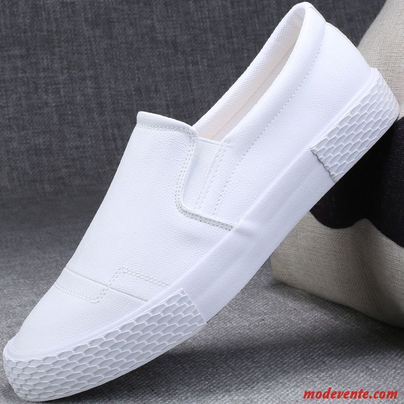 Mocassins Homme Tendance Printemps Décontractée Slip-on Chaussures En Cuir Flâneurs Noir