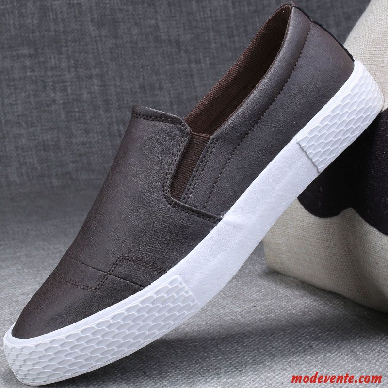 Mocassins Homme Tendance Printemps Décontractée Slip-on Chaussures En Cuir Flâneurs Noir