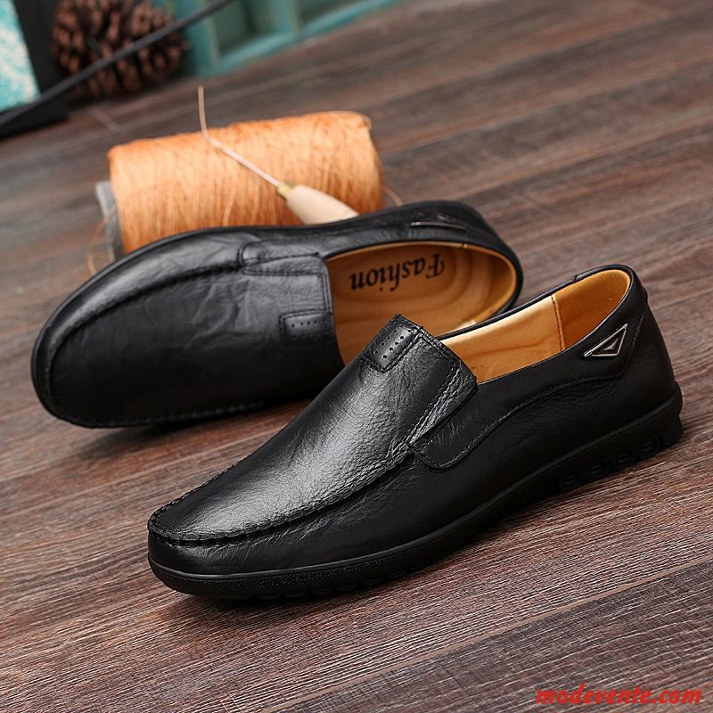 Mocassins Homme Tous Les Assortis Angleterre Décontractée Cuir Véritable Chaussures En Cuir Chaussures De Conduite Bleu Marin