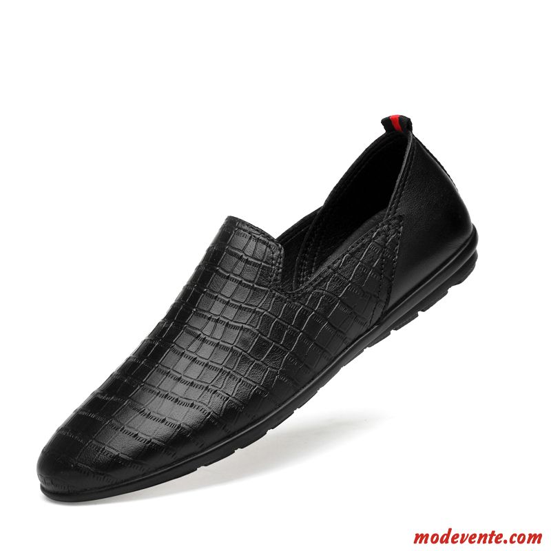 Mocassins Homme Tous Les Assortis Cuir Véritable Chaussures En Cuir Décontractée Tendance Printemps Noir