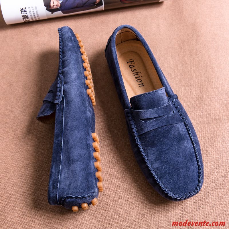 Mocassins Homme Tous Les Assortis Tendance Grande Taille Printemps Respirant Décontractée Bleu