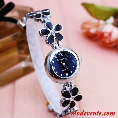 Montre Femme Charmant Petit Montre À Bracelet Fleur Étanche Tendance Violet