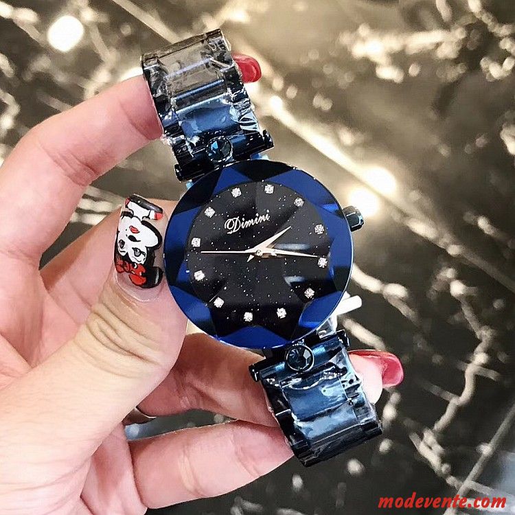 Montre Femme Ciel Étoilé Tendance Pierres De Strass Étanche Montre À Quartz Le Nouveau Rose