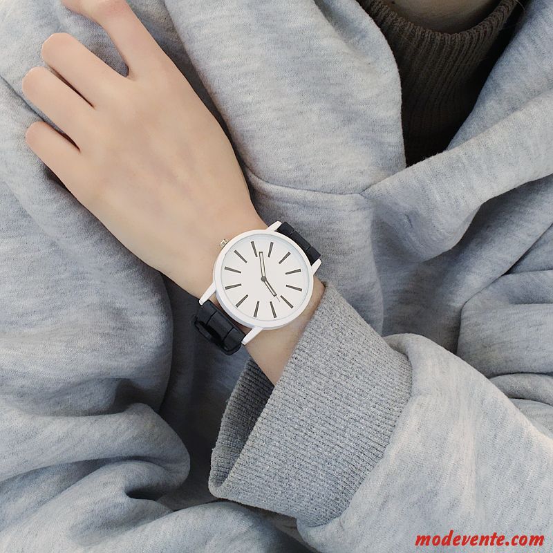 Montre Femme Filles Simple Amoureux Étudiant Mode Homme Blanc