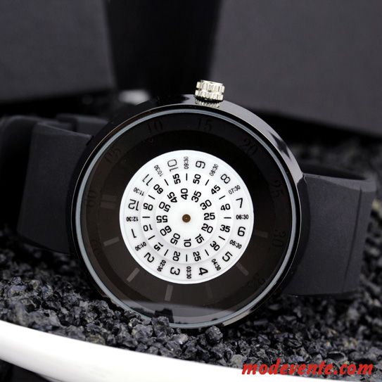 Montre Femme Homme Milieu Montre À Bracelet Loisir Noir