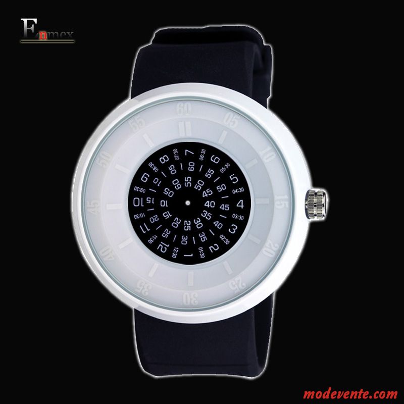 Montre Femme Homme Milieu Montre À Bracelet Loisir Noir