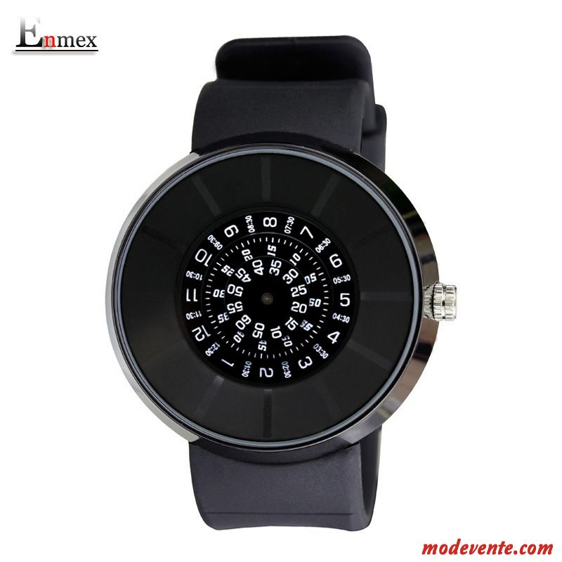 Montre Femme Homme Milieu Montre À Bracelet Loisir Noir