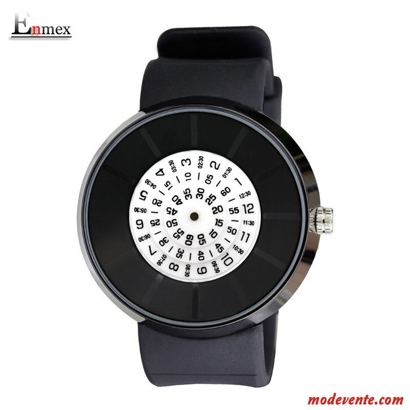 Montre Femme Homme Milieu Montre À Bracelet Loisir Noir