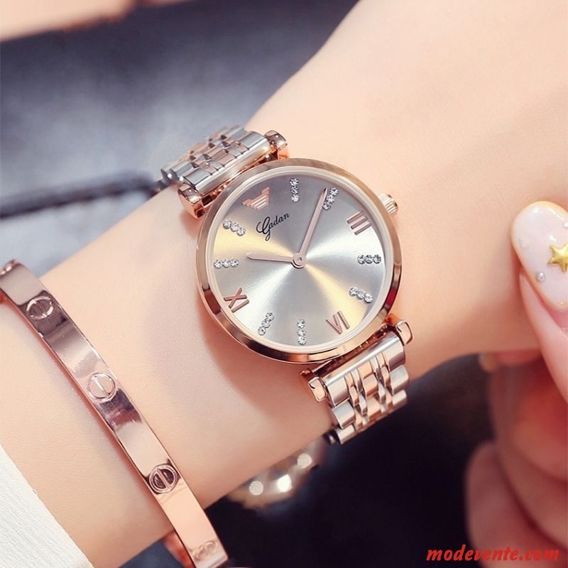 Montre Femme Le Nouveau Loisir Tendance Authentique Étanche Simple Noir