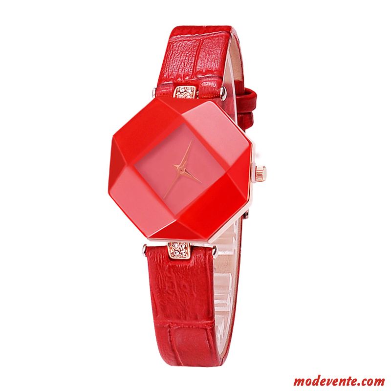 Montre Femme Loisir Montre À Quartz Tendance Étudiant Montre À Bracelet Ceinture Noir