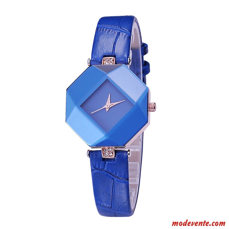 Montre Femme Loisir Montre À Quartz Tendance Étudiant Montre À Bracelet Ceinture Noir