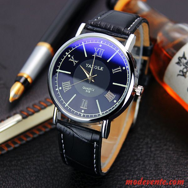 Montre Femme Mode Entreprise Homme Amoureux Montre À Bracelet Tendance Bleu Noir