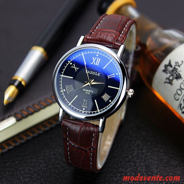 Montre Femme Mode Entreprise Homme Amoureux Montre À Bracelet Tendance Bleu Noir