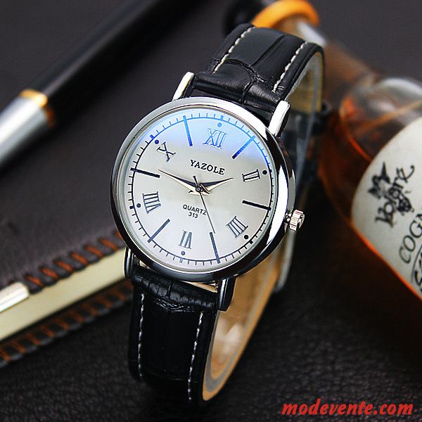 Montre Femme Mode Entreprise Homme Amoureux Montre À Bracelet Tendance Bleu Noir