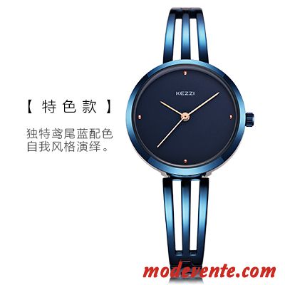 Montre Femme Mode Montre À Bracelet Étanche Loisir Étudiant Tendance Bleu