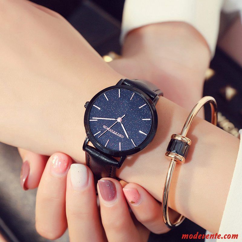 Montre Femme Montre À Bracelet Mode Étudiant Réseau Simple Atmosphère Rouge Brun