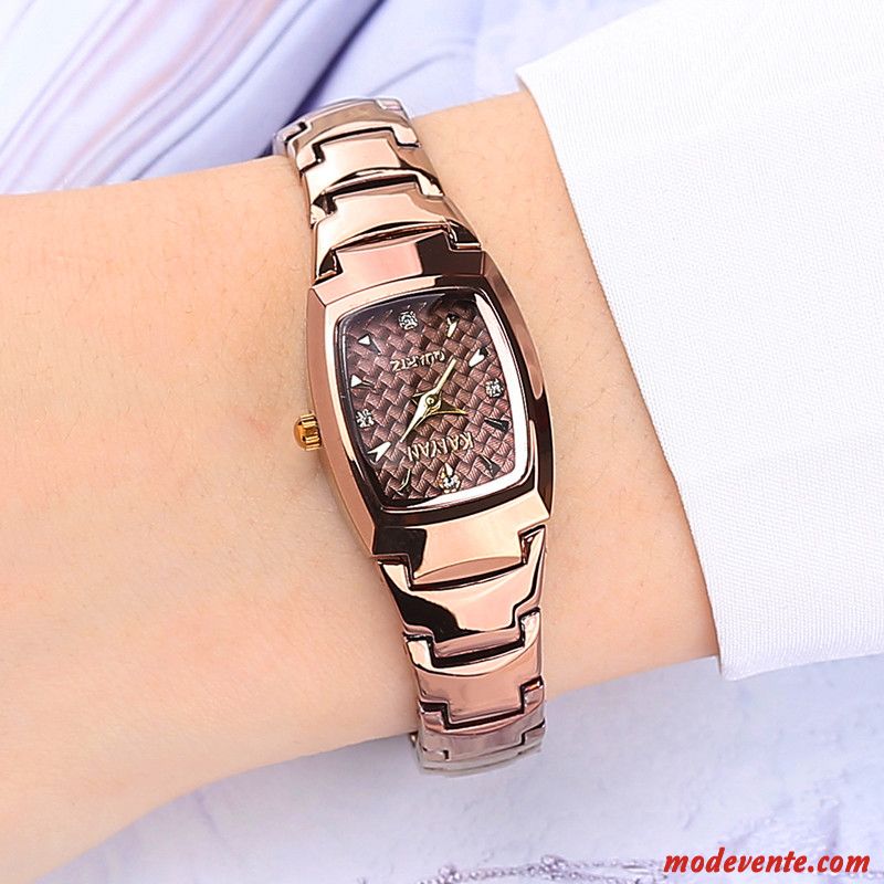 Montre Femme Montre À Bracelet Montre À Quartz Authentique Tendance Étudiant Étanche Argent