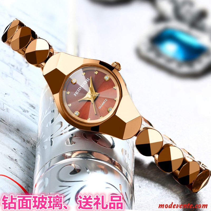 Montre Femme Montre À Bracelet Montre À Quartz Authentique Tendance Étudiant Étanche Argent