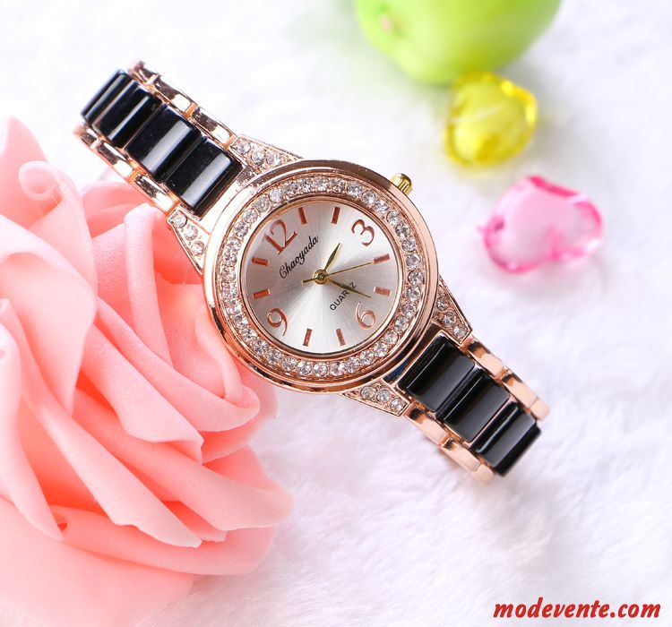 Montre Femme Montre À Bracelet Tendance Modèles Féminins Céramique Mode Authentique Blanc Or