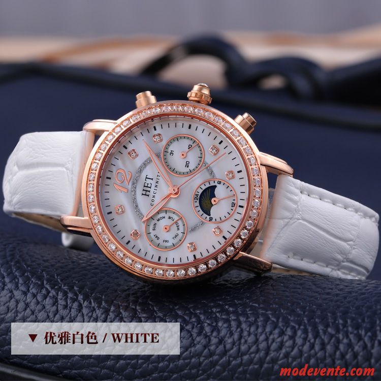 Montre Femme Réseau Le Nouveau Tendance Montre À Bracelet Étanche Mode Rouge Rose