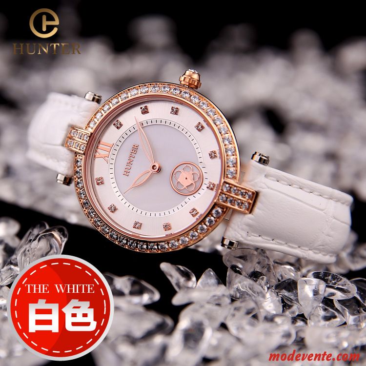 Montre Femme Réseau Le Nouveau Tendance Montre À Bracelet Étanche Mode Rouge Rose