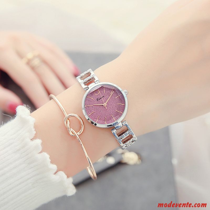 Montre Femme Simple Montre À Bracelet Étanche Mode Tendance Étudiant Noir Or