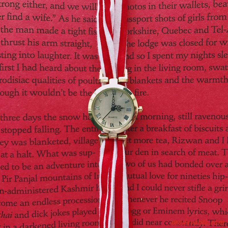 Montre Femme Simple Montre À Quartz Populaire Mode Tendance Rayé Noir Rouge Or