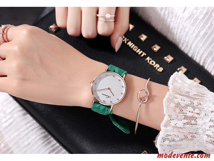 Montre Femme Simple Tissu Montre À Bracelet Mode Étanche Le Nouveau Or