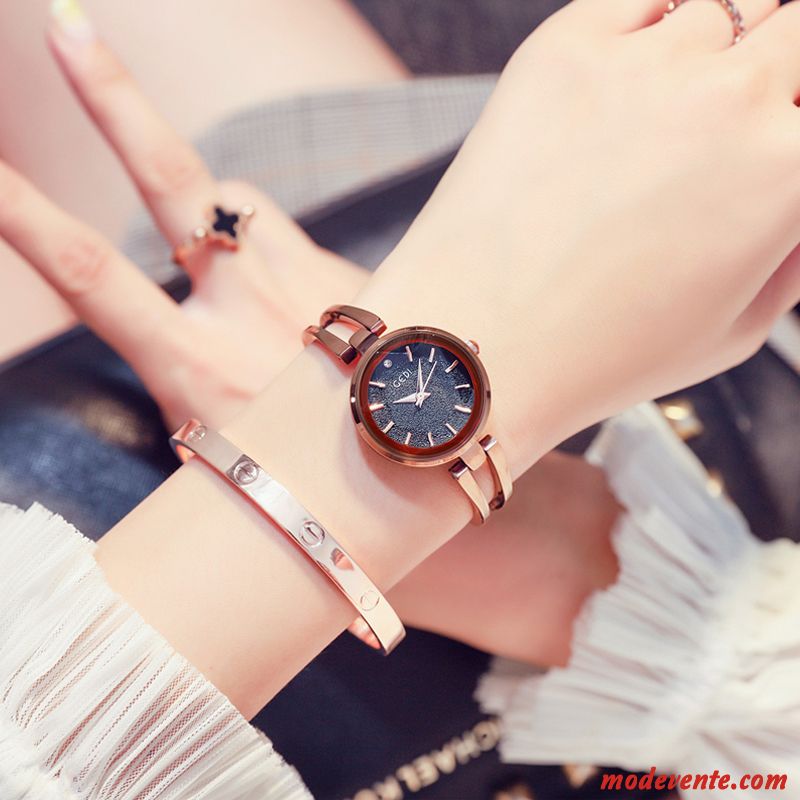 Montre Femme Simple Étanche Tendance Frais Loisir Bracelet Bleu