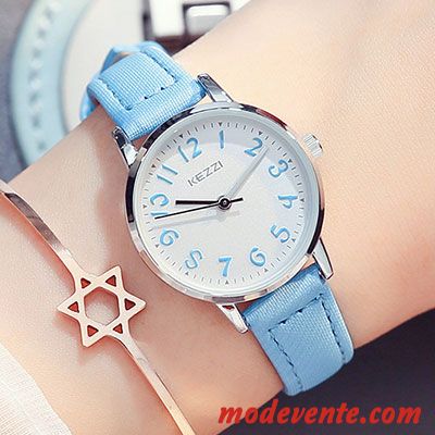 Montre Femme Tendance All-match Montre À Bracelet Frais Étanche Simple Violet Rose