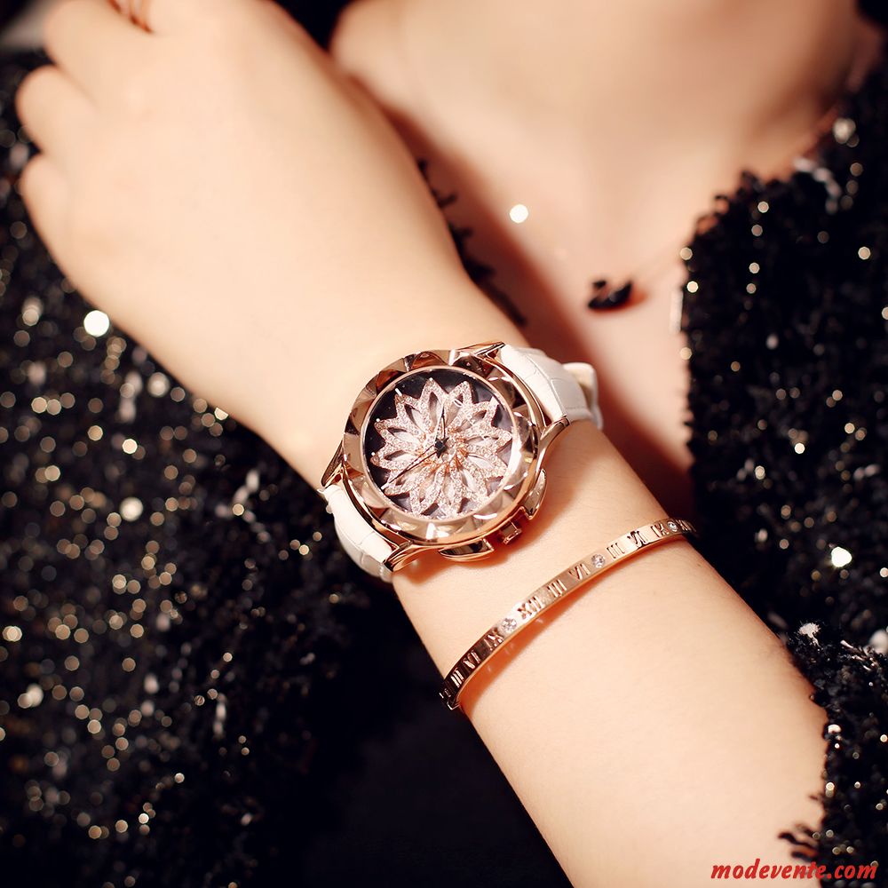 Montre Femme Tendance Réseau Étudiant Ciel Étoilé Étanche Authentique Rouge Violet