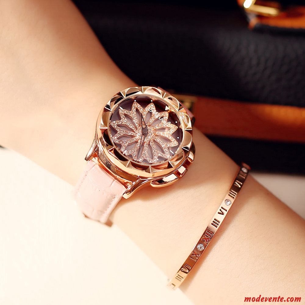 Montre Femme Tendance Réseau Étudiant Ciel Étoilé Étanche Authentique Rouge Violet