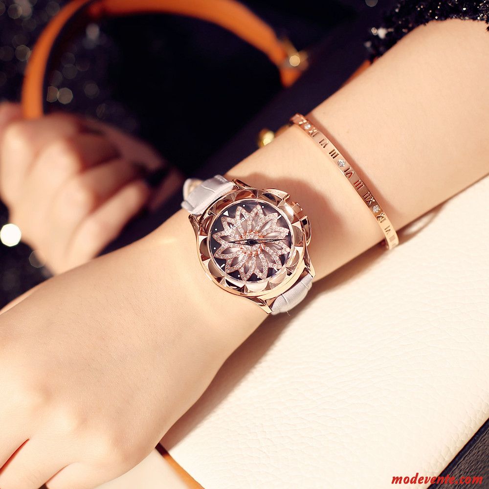 Montre Femme Tendance Réseau Étudiant Ciel Étoilé Étanche Authentique Rouge Violet