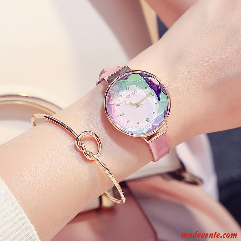 Montre Femme Étanche Mode Tendance Simple Le Nouveau Montre À Bracelet Bleu